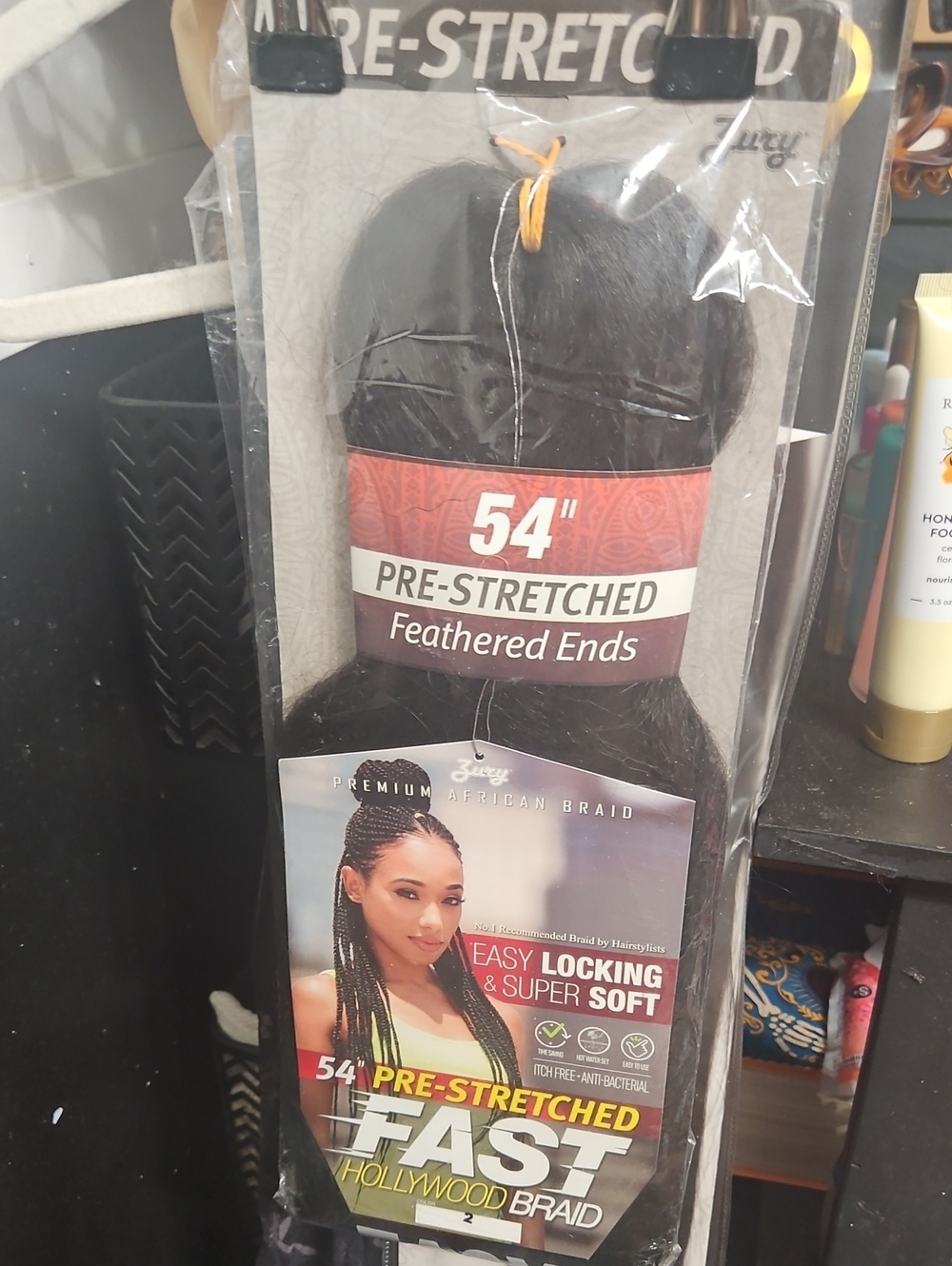 54" Pre-Stretched Fast Hollywood Braid - Black DM if You Want More